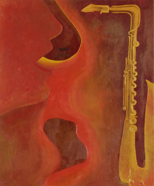 Saxophonspieler (50x60 cm)